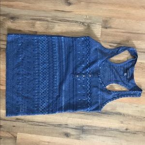 American Eagle blue and silver tank top